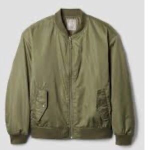 GAP Relaxed Bomber Jacket Army Green NWOT Size XLT